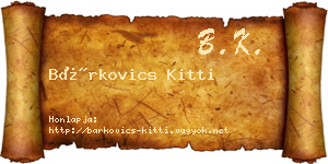 Bárkovics Kitti névjegykártya